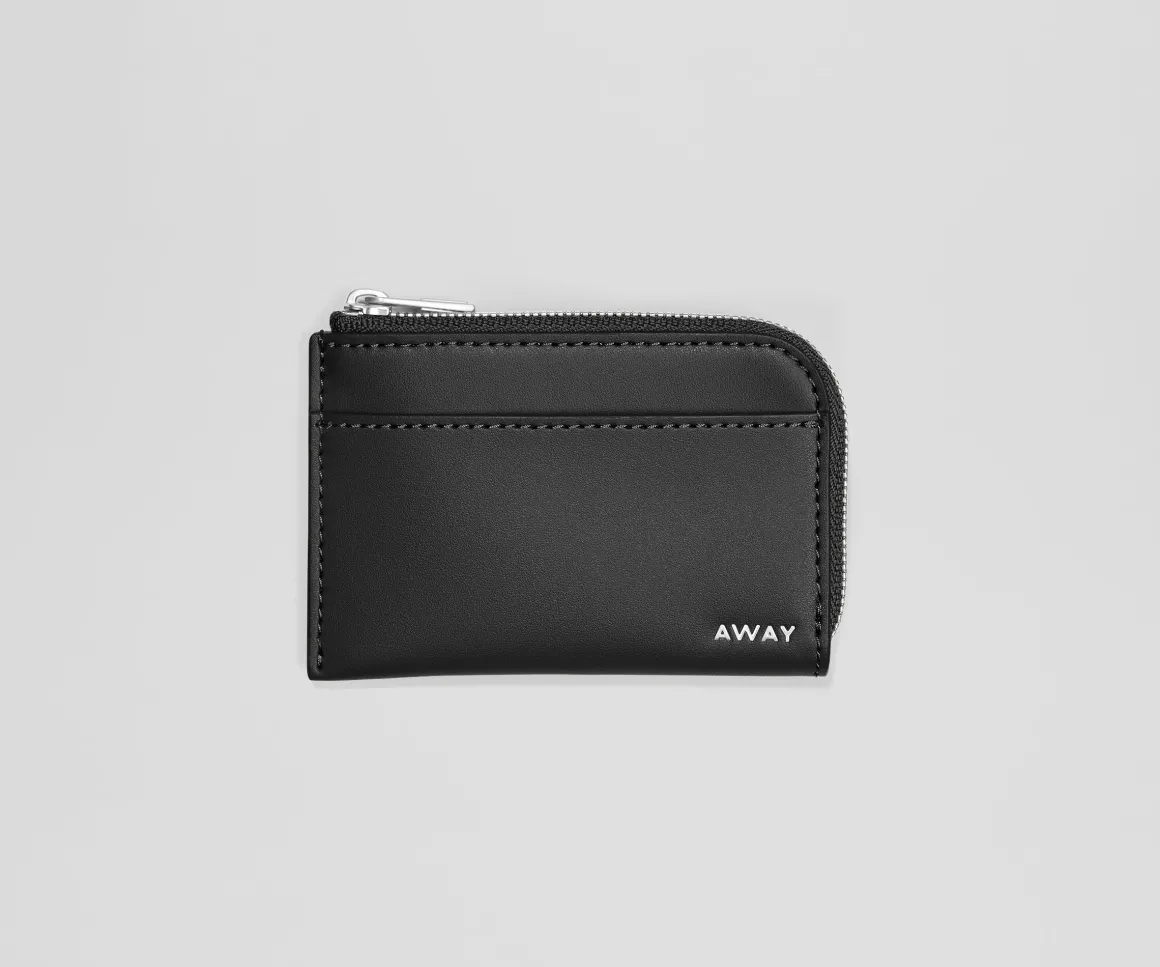 Zip Card Case in Jet Black