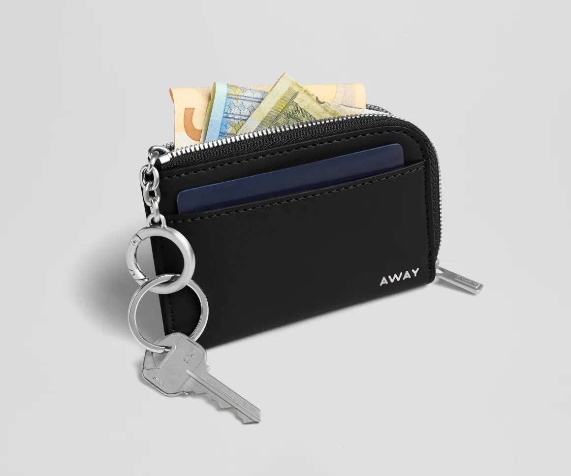 Zip Card Case in Jet Black