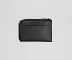 Zip Card Case in Jet Black