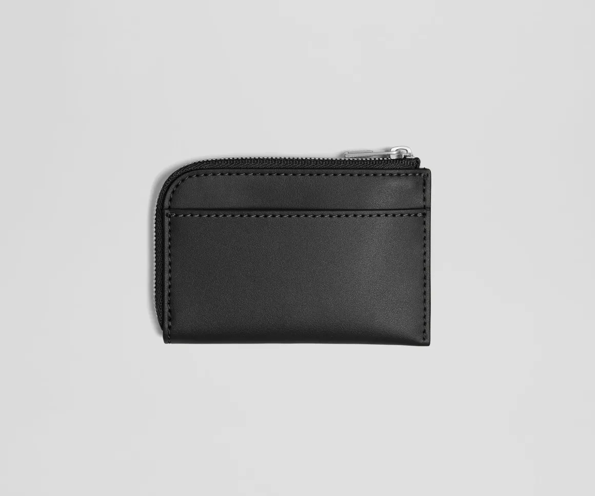 Zip Card Case in Jet Black